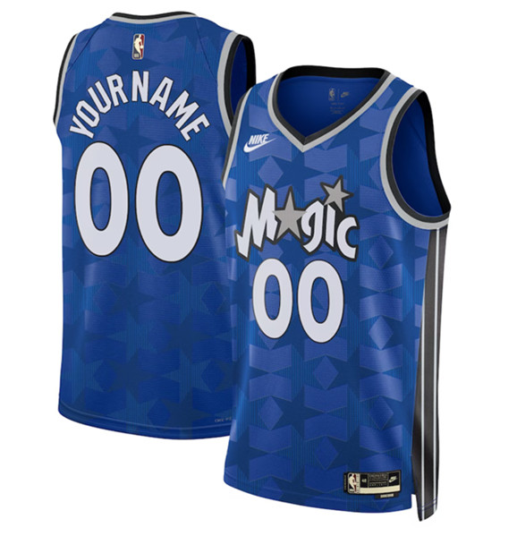 Men%27s Orlando Magic Active Custom Blue 2023-24 Classic Edition Stitched Basketball Jersey